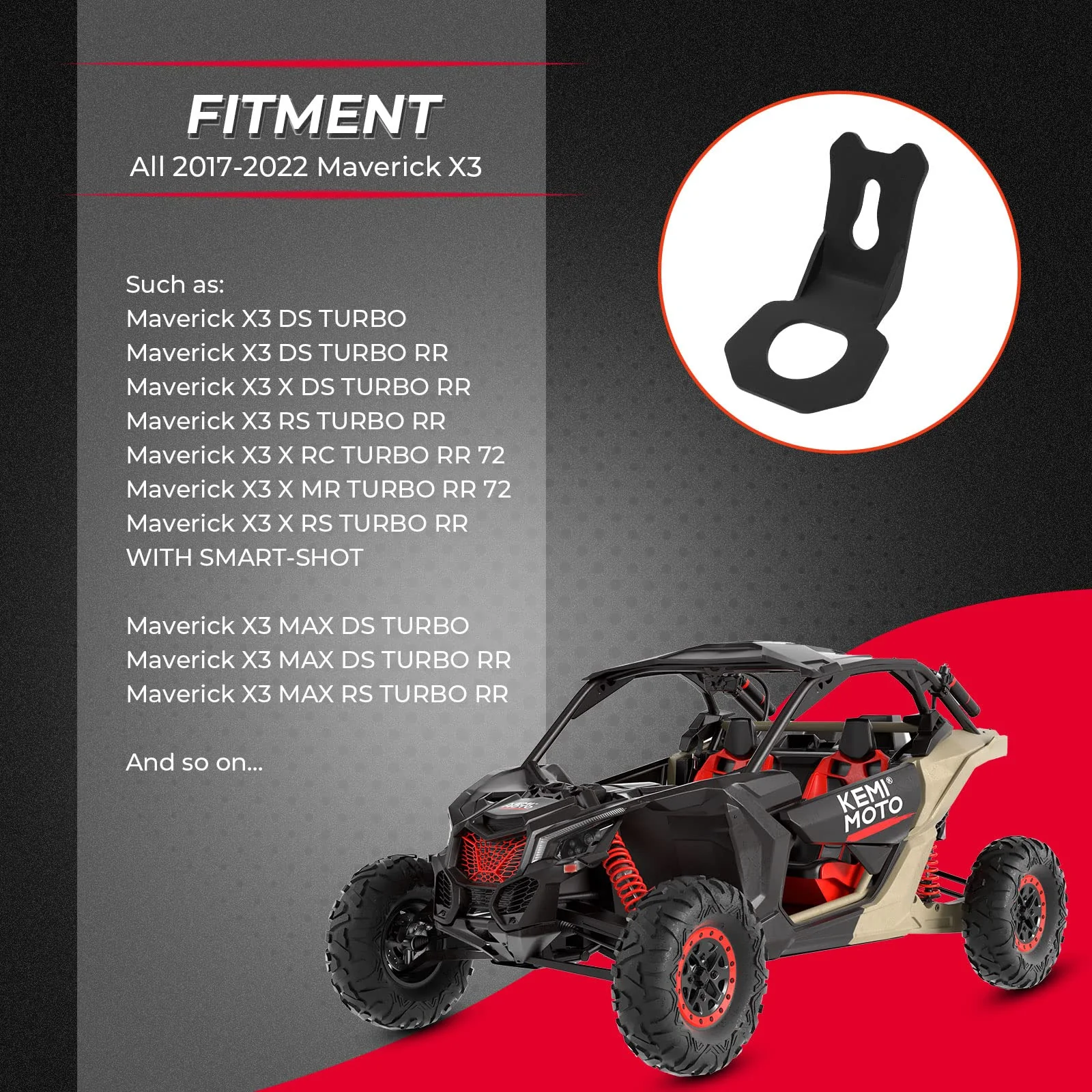 4PCS Tie Down Brackets Hooks for Can Am Maverick X3 - Image 5