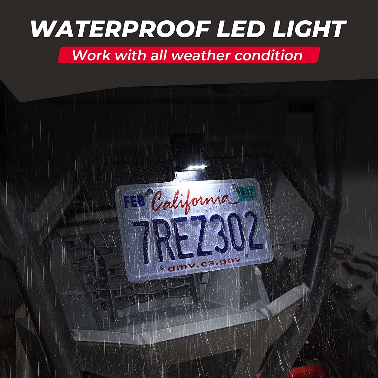 Universal 12V Lighted License Plate Holder for Can Am X3 / Polaris RZR - Image 6