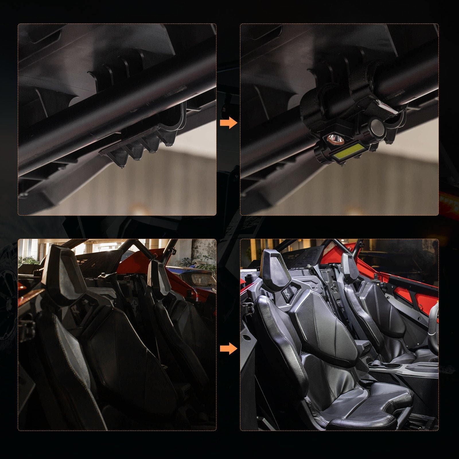 UTV Roll Bar Mount Interior Lights for 1.25''-2.0'' Roll bar - Image 6