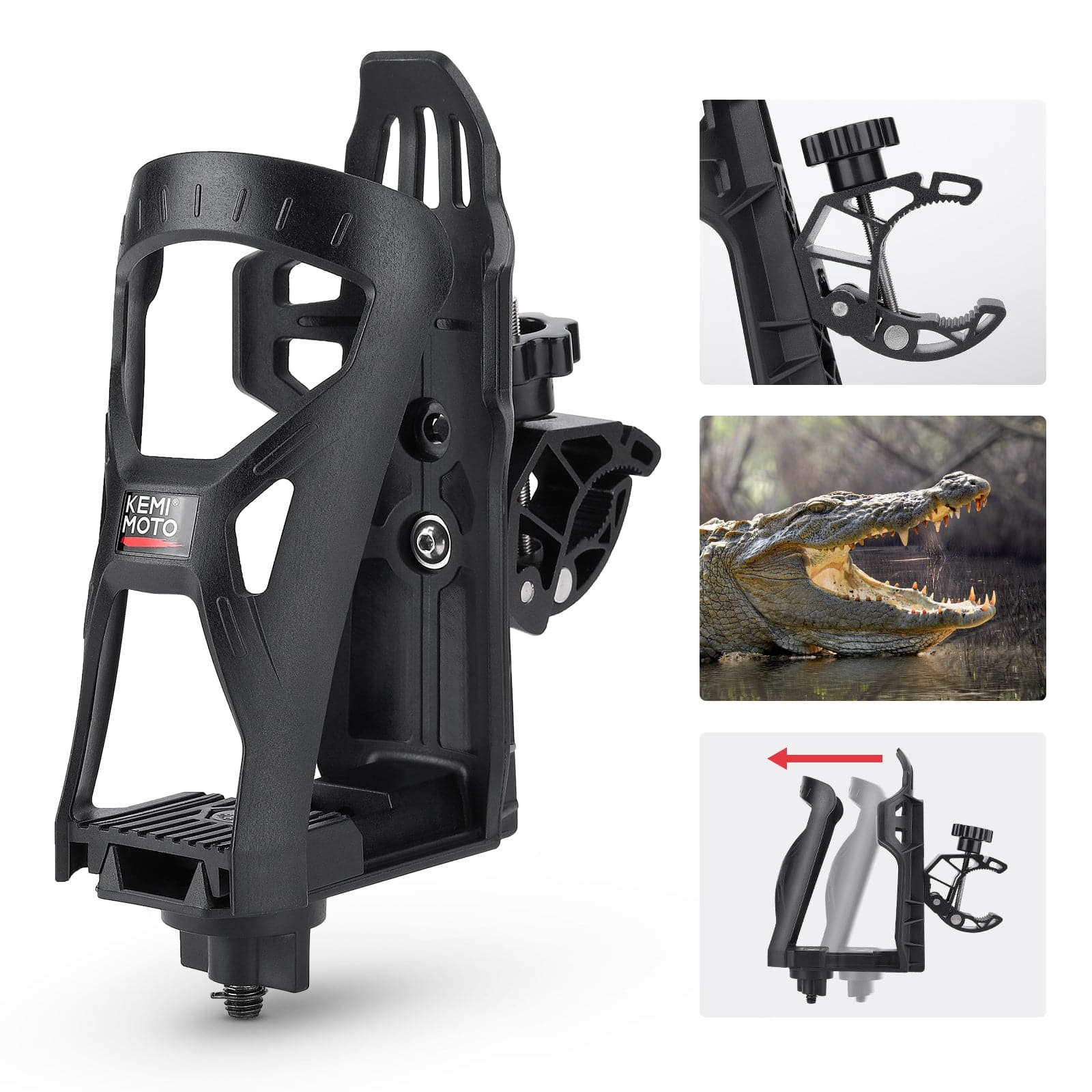 ATV Motorcycle Cup Holder with 0.6"-1.56" Metal Clamp - Image 9