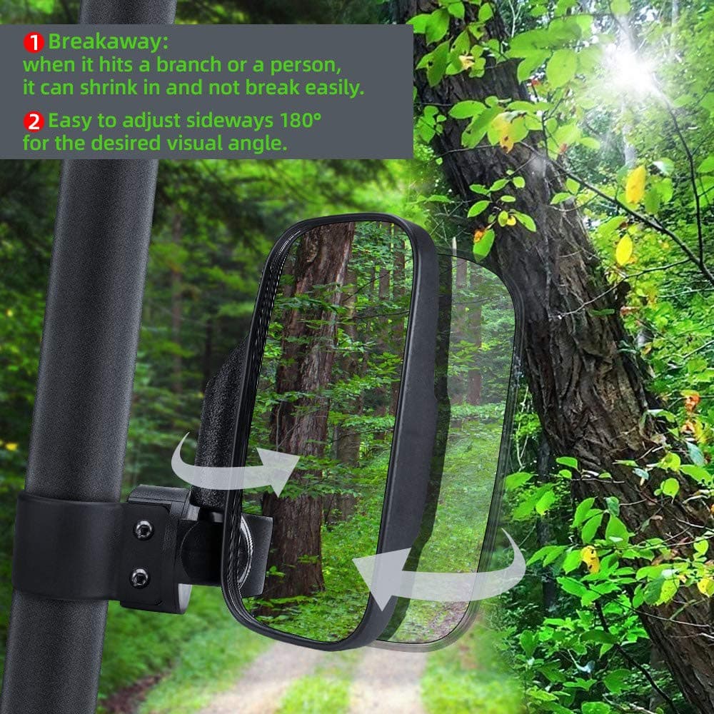 UTV Adjustable Rear View Mirror & Side Mirrors for 1.75"-2" Round Tube - Image 12