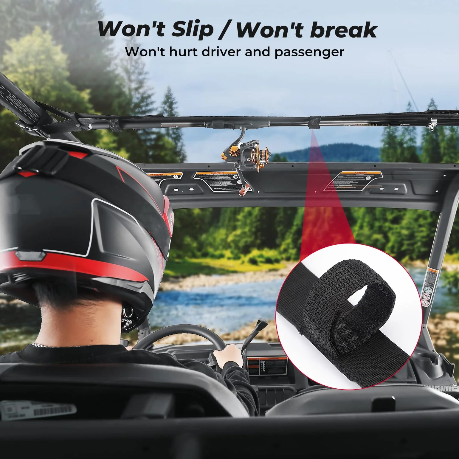 UTV Fishing Rod Holder Adjustable Length 47"-60" for Can-Am, Polaris - Image 4