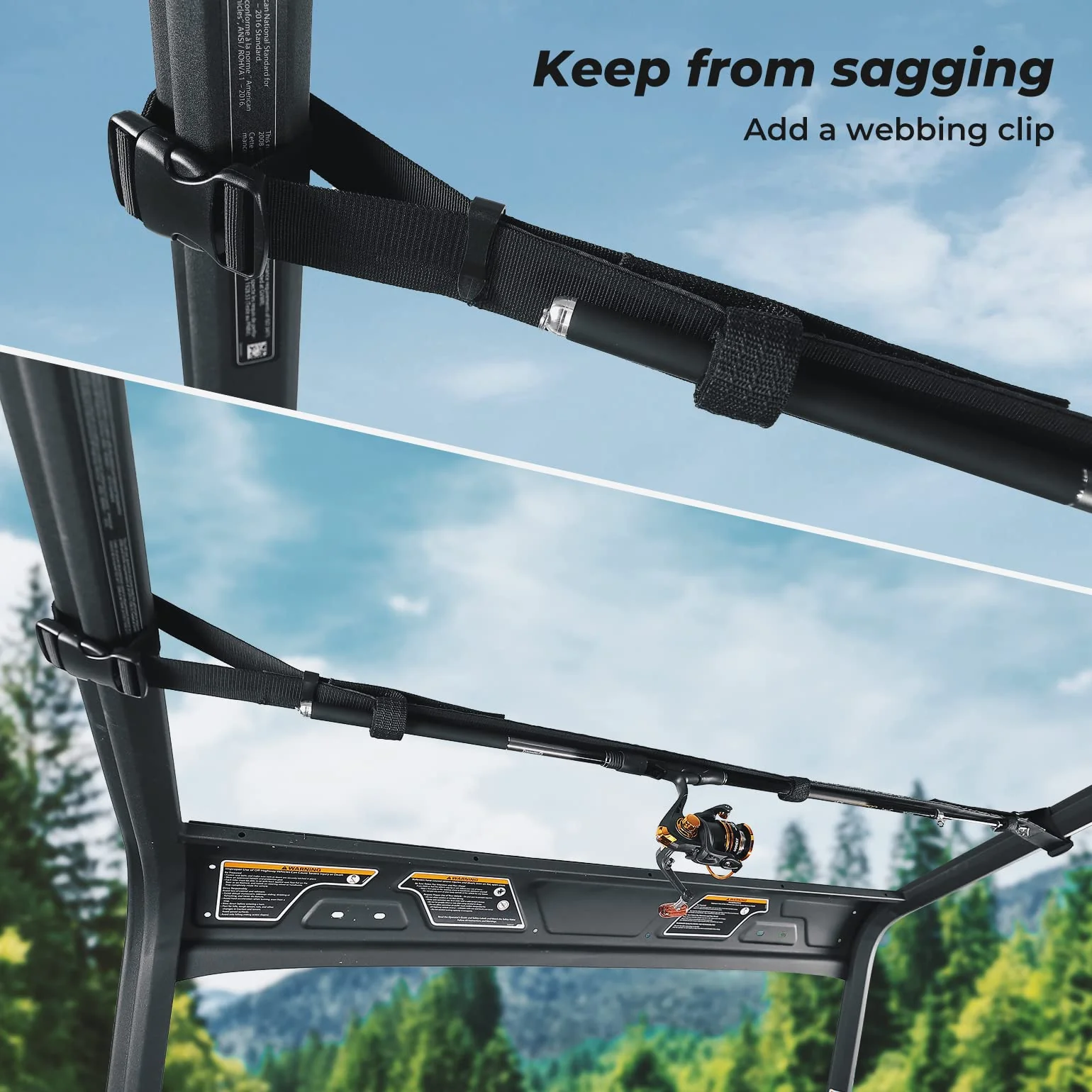 UTV Fishing Rod Holder Adjustable Length 47"-60" for Can-Am, Polaris - Image 5