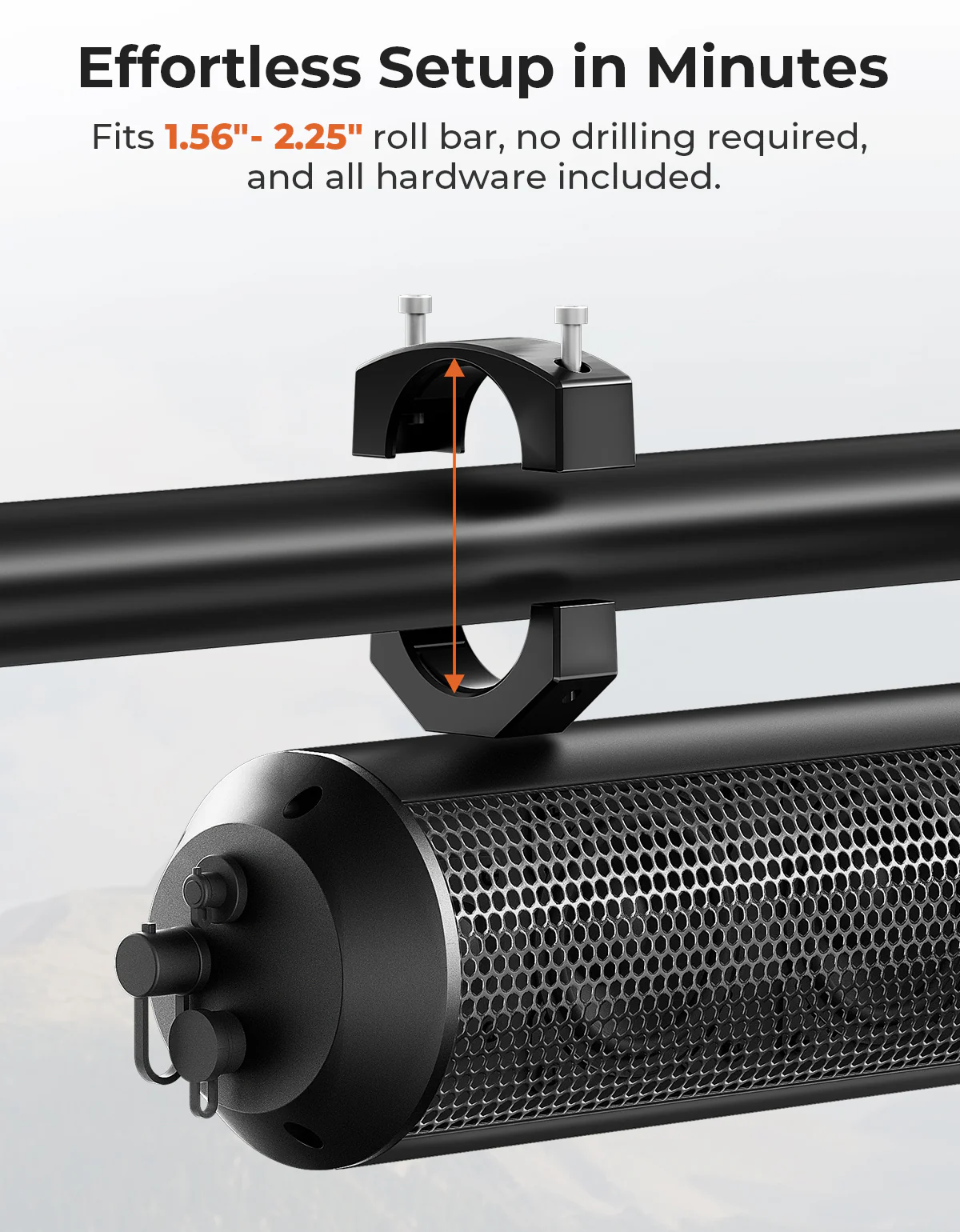 6 Speaker 28‘’ UTV Bluetooth Sound Bar for 1.56"-2.25" Roll Bar - Image 5