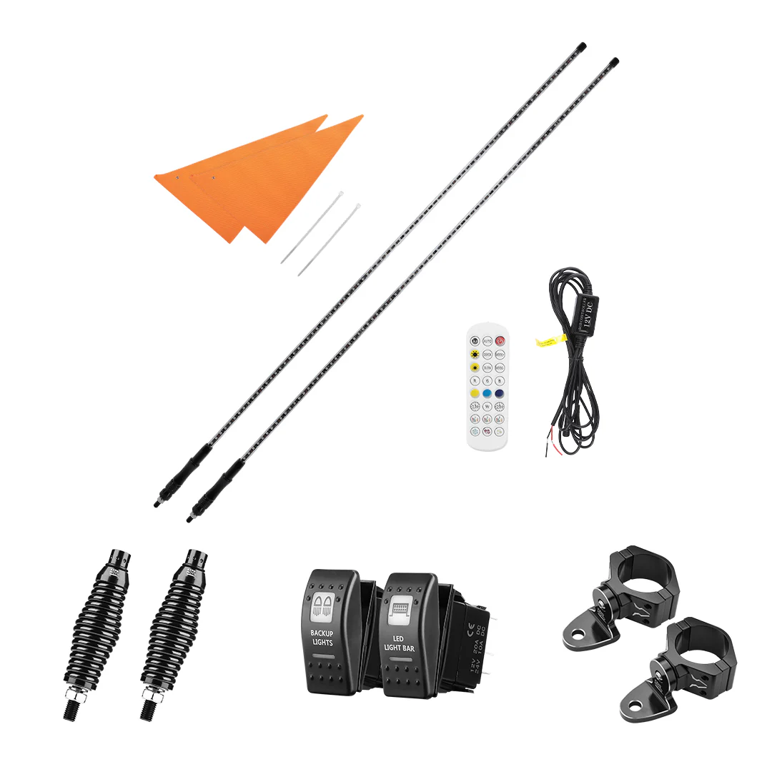 LED Whip Lights for ATV/UTV/RZR (5FT & RGB - 2Pcs) - Image 10