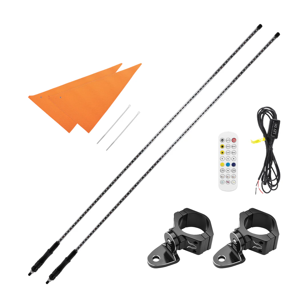 LED Whip Lights for ATV/UTV/RZR (5FT & RGB - 2Pcs) - Image 11