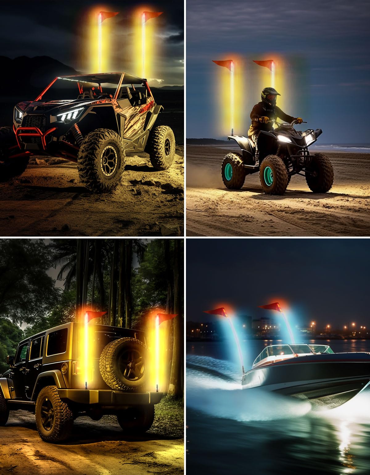 LED Whip Lights for ATV/UTV/RZR (5FT & RGB - 2Pcs) - Image 8