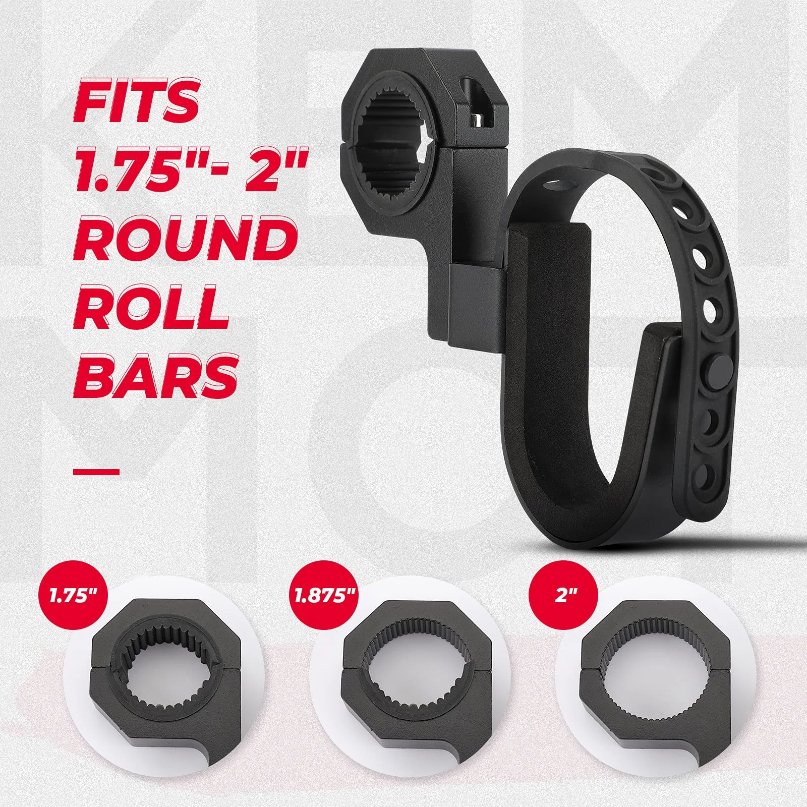 UTV Shotgun Holder for 1.75” 2” Roll Bars Ski Rack Bow Rack(2 pieces) - Image 3