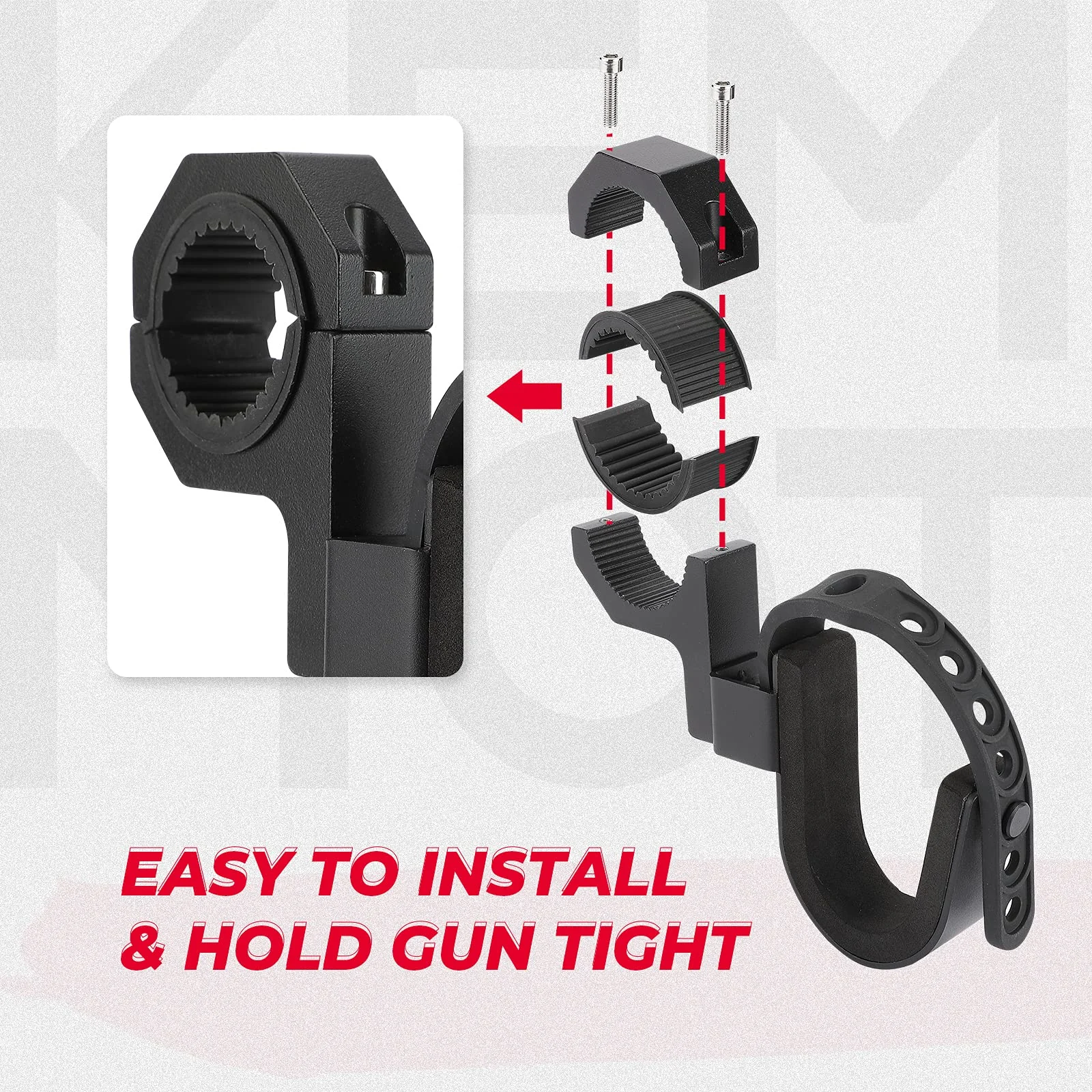 UTV Shotgun Holder for 1.75” 2” Roll Bars Ski Rack Bow Rack(2 pieces) - Image 5