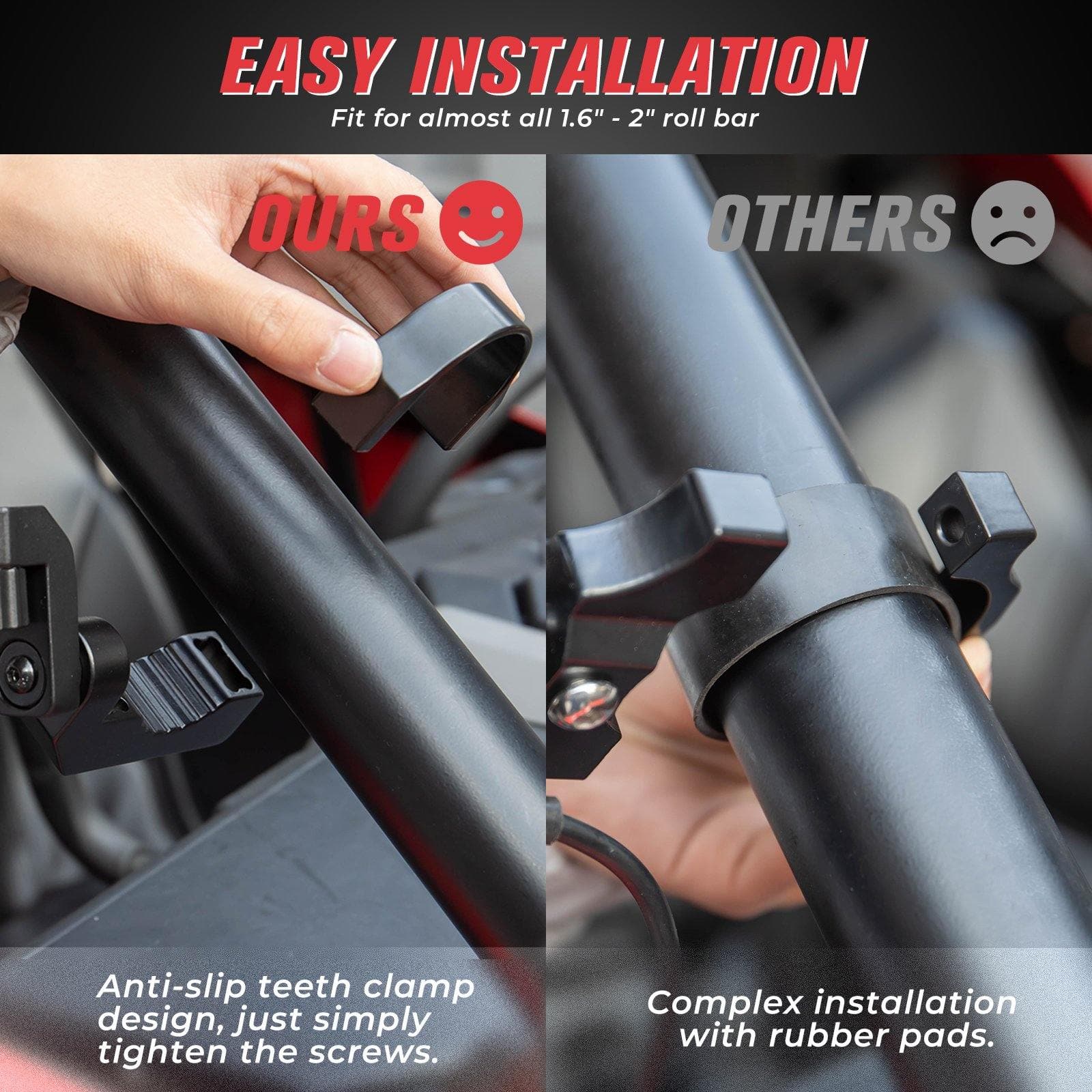 UTV Side Mirrors with LED Turn Signal Lights for 1.6"-2" Roll Bar - Image 5