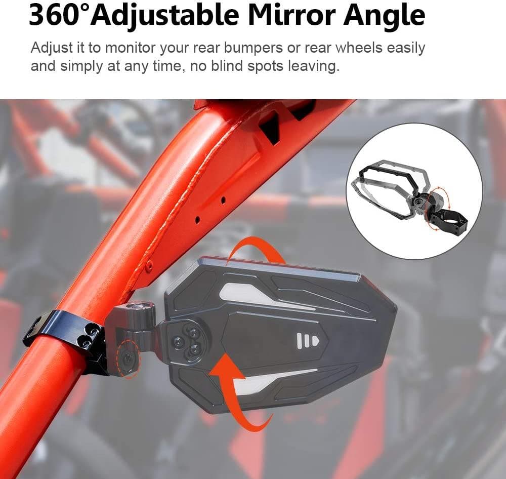 Rear View Side Mirror for 1.75"-2" roll bar - Image 4