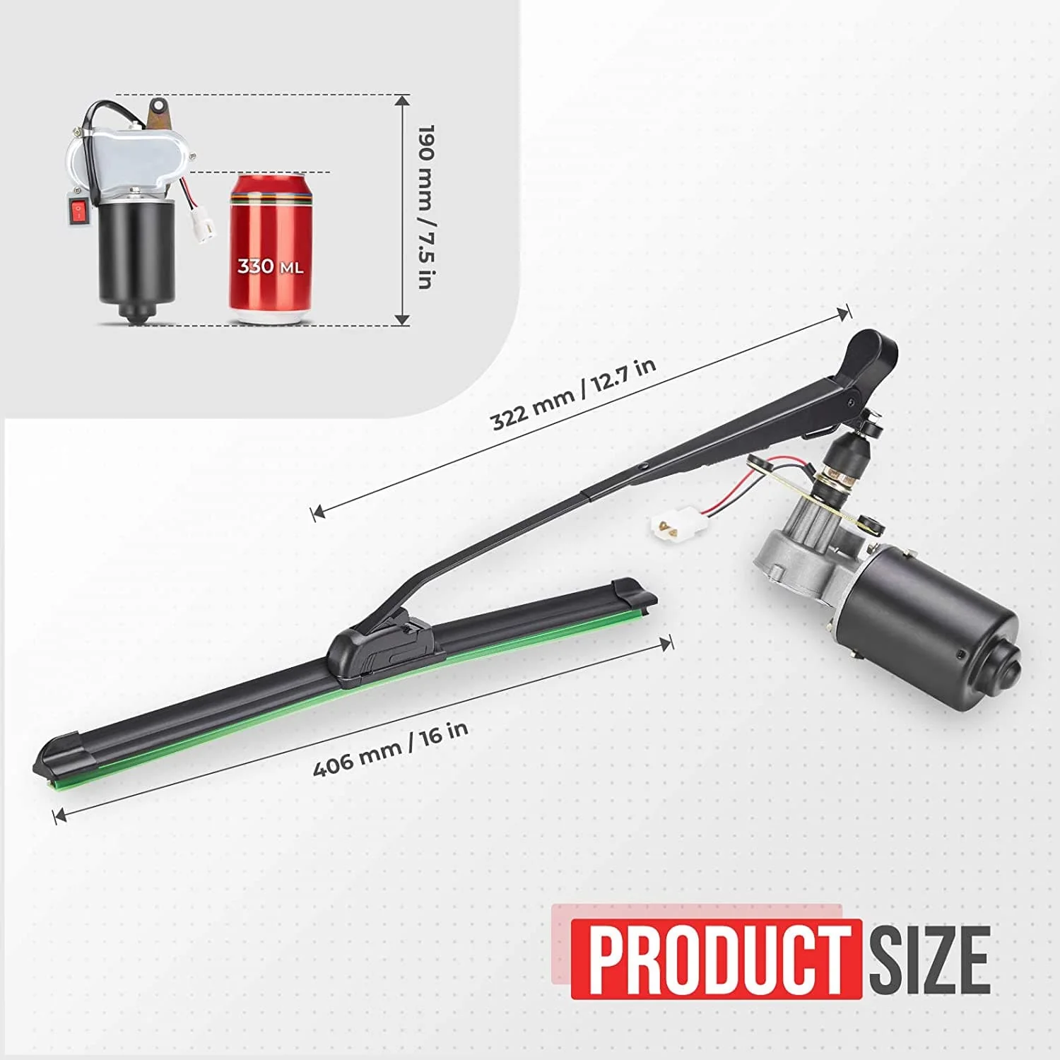 12V Electric Windshield Wiper Kit 16" for Most Vehicles - Image 8