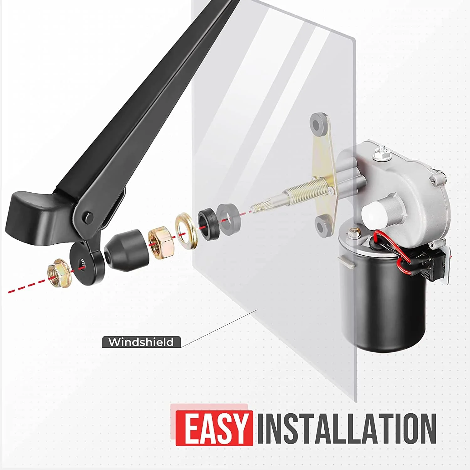 12V Electric Windshield Wiper Kit 16" for Most Vehicles - Image 9