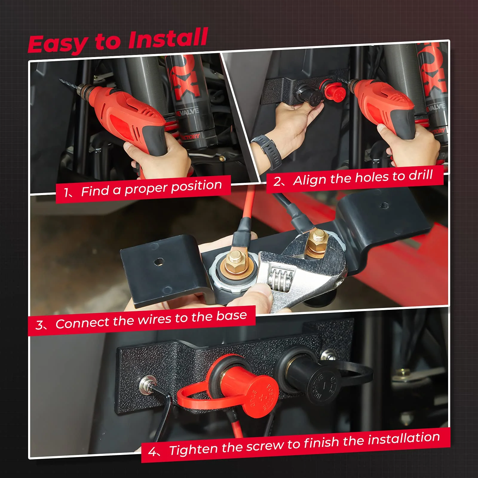 Battery Jump Post Starter Terminal Relocation Kit for Can-Am, Polaris, Boat - Image 9