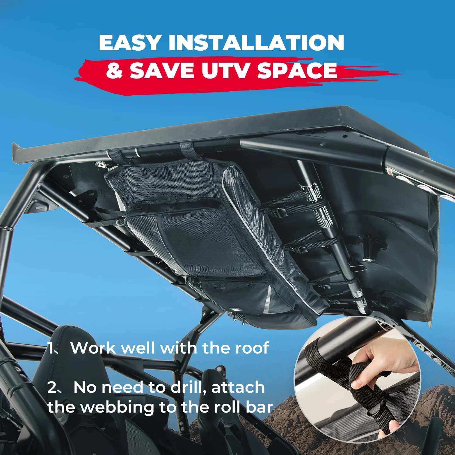 Overhead Roof Bag for CFMOTO ZForce 950 SPORT / HO SPORT / HO EX - Image 6